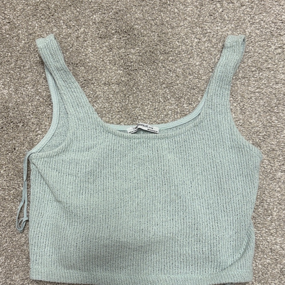Zara Mint Green Knit Crop Top